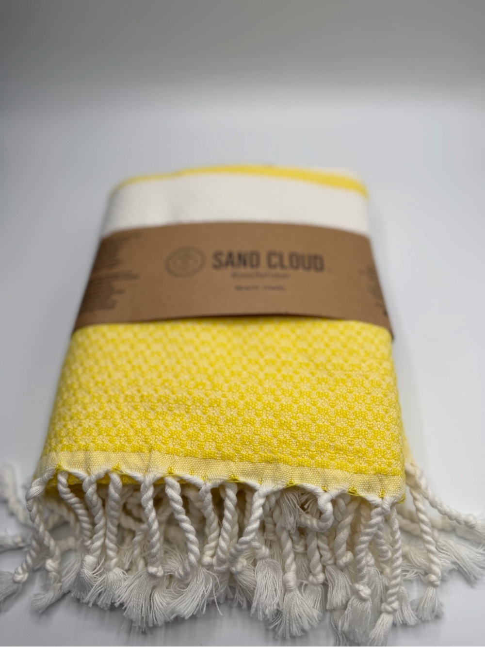 Sand Cloud Yellow & White Waffle Weave Bath Towel